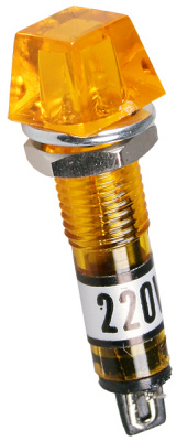 N-815Y-220V, лампа неоновая с держателем желтая 220В d=9мм
