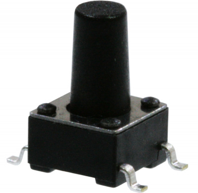 KAN0649-0951B1001-B42  (аналог DTSM-65N-V-T/R), 6x6mm smd tact switch   H=9.5mm  Black stem   Operat