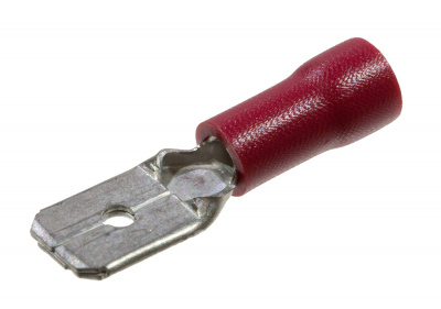 РПИ-П1.5(6.3), клемма ножевая вилка 6.35мм изол.на провод 0.5-1.5мм2