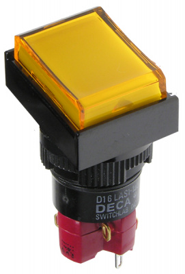 D16LMT1-1ABCY, Переключатель кнопочный без фиксации 250В/5А с подсветкой