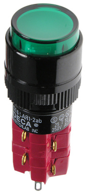 D16LAR1-2ABKG, Переключатель кнопочный с фиксацией 250В/5А LED подсветка 24В