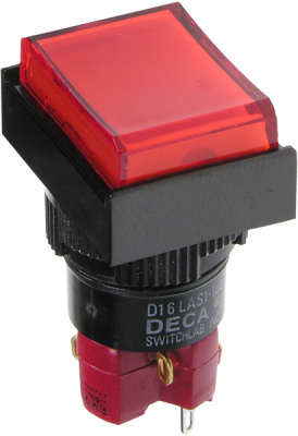 D16LMT1-1ABKR, Переключатель кнопочный без фиксации 250В/5А LED подсветка 24В