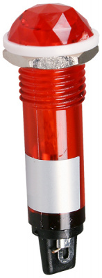 P-808R-12V, лампа накаливания c держателем красная 12В d=14мм