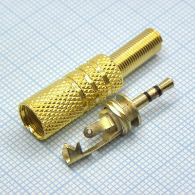 TRS 2.5 (micro jack) штекер металл gold