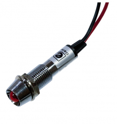 XD8-1W-R 24V, лампа индикаторная 8мм 24VDC красная провод