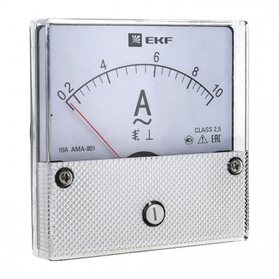 Амперметр AMA-801 аналоговый на панель (80х80) круглый вырез 400А трансф. подкл. EKF