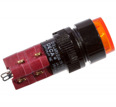 D16LAR1-2ABKO, Переключатель кнопочный с фиксацией 250В/5А LED подсветка 24В