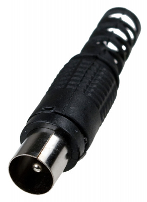 4-002 BK, разъем телевизионный "шт" пластик на кабель винт черный