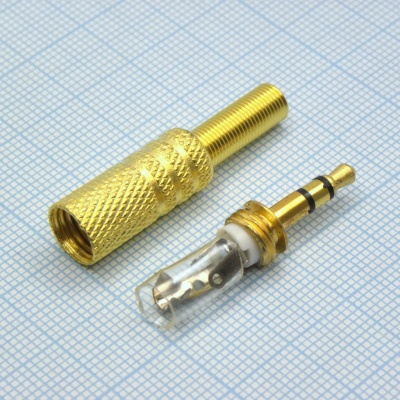 TRS 3.5 (mini jack) штекер металл gold
