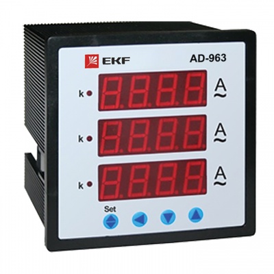 Амперметр AD-963 цифровой на панель (96х96) трехфазный EKF  PROxima