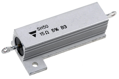 SH5015R00JS03, 50Вт 15 Ом 5% Wirewound Power Res - 55  C + 200 C