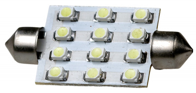 ARL-T10X42MM, White 3528 smd 12-LED(12V,SV8.5.HR) ARL (авт.лампы)