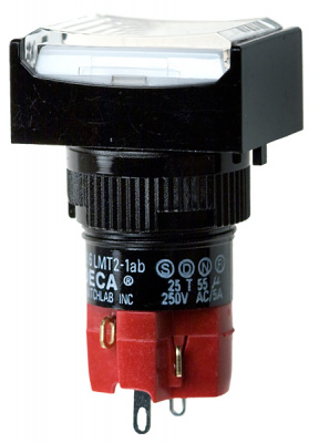 D16LMT2-1ABKW, Переключатель кнопочный без фиксации 250В/5А LED подсветка 24В