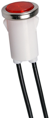 N-828BR-220V, лампа неоновая с держателем красная 220В d=13мм