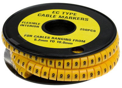 EC-3 "9", маркер для кабеля  "9"  250шт